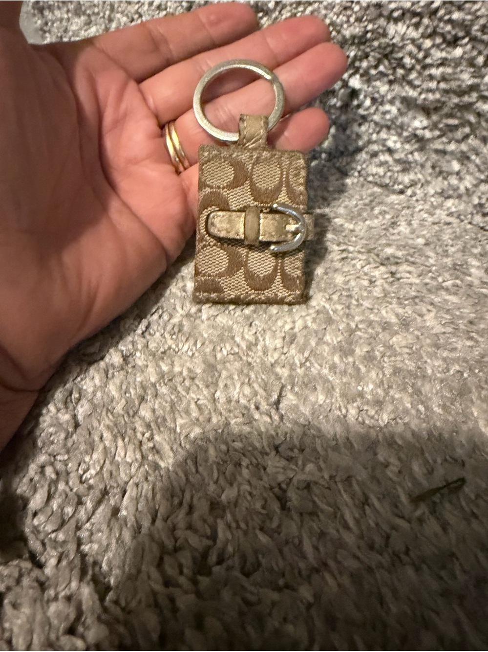 Coach Signature Canvas Picture Frame Keychain / Bag Charm